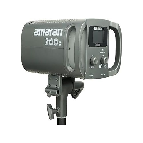  Aputure Amaran 300c RGBWW 300W COB Video Light Bowen Mount,26,580 lux @1m with Hyper Reflector,2,500K to 7,500K CCT with G/M Adjustment,APP Contorl (Grey)