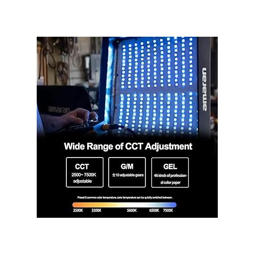  Aputure Amaran F22C RGBWW Flexible Led Video Light 2500K~7500K,200W Output LED Panel Light,15 Lighting FX with Honeycomb Grid Soft Box,Support App Control for Photo Studio Photography Lighting