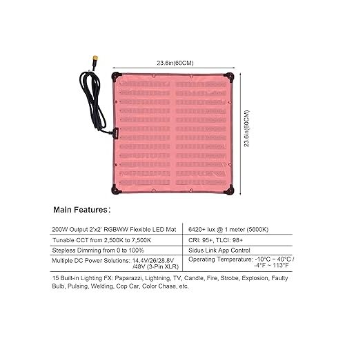  Aputure Amaran F22C RGBWW Flexible Led Video Light 2500K~7500K,200W Output LED Panel Light,15 Lighting FX with Honeycomb Grid Soft Box,Support App Control for Photo Studio Photography Lighting