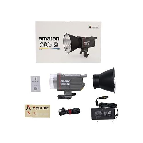  amaran 200xS Bi-Color LED Video Light, 250W 2700-6500k 51600lux@1m Bluetooth App Control 9 Built-in Lighting Effects DC/AC Power Supply