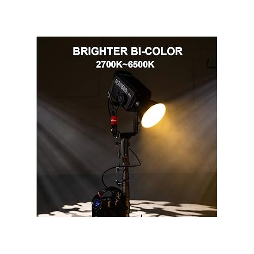  Aputure LS 600x Pro Bi-color LED Video Light V-mount CCT 2700K~6500K, CRI & TLCI ≥96,Bluetooth App Control 9 Lighting FX for YouTube Studio, Video Shooting, Gaming, Streaming, Broadcasting, Conference