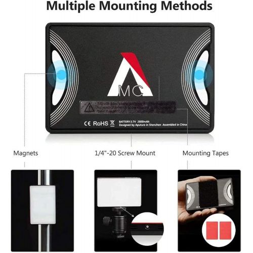  [아마존베스트]Aputure Amaran MC RGBWW Mini On Camera Video Light,3200K-6500K,CRI/TLCI 96+,HSI Mode,Support Magnetic Attraction and App with USB-C PD and Wireless Charging