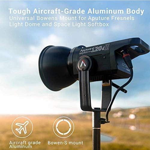  Aputure 120D Mark 2, 120D II LED, 180W Daylight Balanced Led Video Light with PERGEAR Cloth, 30,000 lux@0.5m, CRI96+ TLCI97+, Support DMX, 5 Pre-Programmed Lighting Effects, Ultra