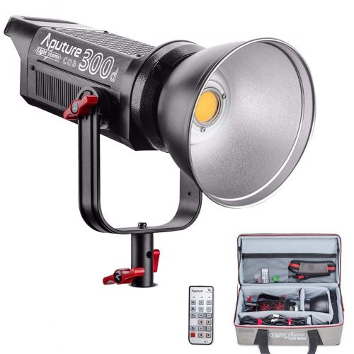  Aputure COB C300D 300D 300W 5500K Daylight Balanced LED Continuous Video Light CRI95+ TLCI96+ 31000lux@0.5M Bowens Mount Dual Power Supply 2.4G Remote Control V-Mount Plate [Green