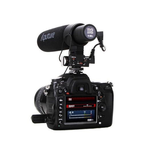  Aputure V-Mic D2 Sensitivity Adjustable Directional Condenser Shotgun Microphone Compatible Canon Nikon Sony DSLR Camcorder