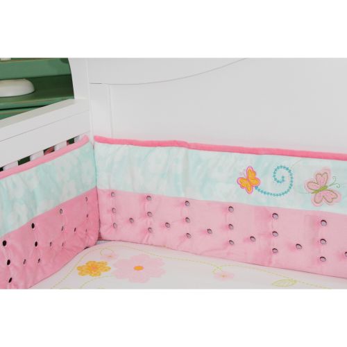  Aqua Accent Butterflies & Daisies 4 Piece Nursery Bedding Set by Nurture Imagination