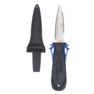 Aqua Lung Deep See Squeeze Lock SS- Blunt Tip Dive Knife (Blue)