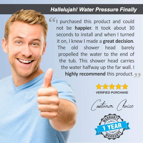  Aqua Elegante High Pressure Showerhead Brushed Nickel - Best Wall Mount, Bathroom, RV Shower Head For Low Flow Showers, 1.8 GPM - Brushed Nickel & California Certified