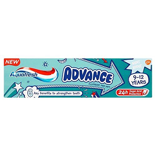  Aqua Fresh PACK OF 6 - Aquafresh Advanced Kids 9-12 Toothpaste (75ml)