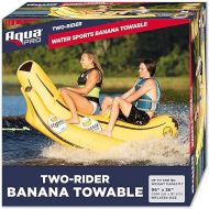 Aqua Pro Giant Towable Banana Tube - 1-2 Riders - Double-Pontoon Inflatable Banana Boat Tube - Yellow