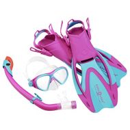 Aqua Lung Sport La Costa Junior Pro Dive Childrens 3Piece Set (Diving Mask, Snorkel & Fins) with PreciousBags Dust Bag