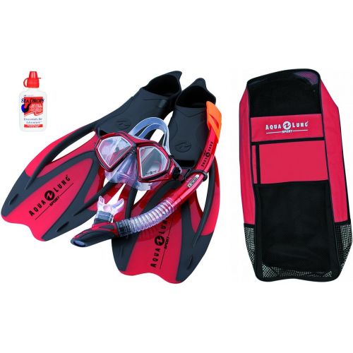  Aqualung Proflex X - Schnorchelset incl. Tasche + Original Scubapro Seadrops Maskenclear