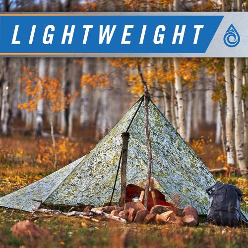  Aqua Quest Safari Tarp - 100% Waterproof Lightweight SilNylon Bushcraft Camping Shelter - 13x10 ft Olive Drab