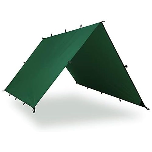  Aqua Quest Guide Tarp - 100% Waterproof Ultralight Ripstop SilNylon Backpacking Rain Fly - 10x7, 10x10, 13x10, 15x15, or 20x13 ft Forester Green, Olive Drab or Stealth Gray