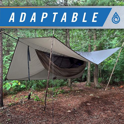  [아마존베스트]Aqua Quest Defender Tarp - 100% Waterproof Heavy Duty Nylon Bushcraft Survival Shelter - 10x7, 10x10, 13x10, 15x15 Camo or Olive Drab