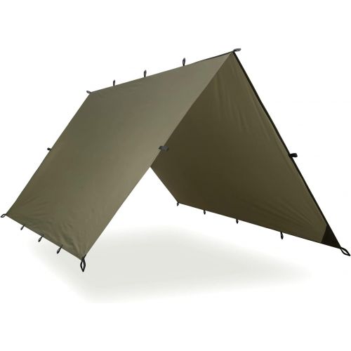  [아마존베스트]Aqua Quest Safari Tarp - 100% Waterproof Lightweight SilNylon Bushcraft Camping Shelter - 10x7, 10x10, 13x10, 20x13 Olive Drab or Camo