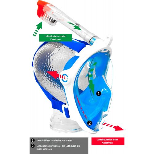  Aqua Speed Tauchmaske Tauchermaske - Vollmaske - Vollgesichtsmaske - Schnorchelmaske - Mit Kamerahalterung - #AsSpectra