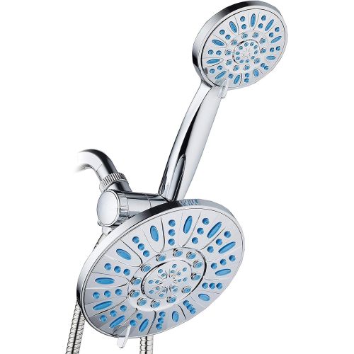  Antimicrobial/Anti-Clog High-Pressure 30-setting Rainfall Shower Combo by AquaDance with Microban Nozzle Protection from Growth of Mold Mildew & Bacteria for Stronger Shower! Wave