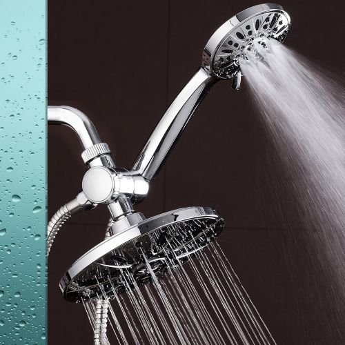  AquaDance 7 Premium High Pressure 3-Way Rainfall Combo Combines The Best of Both Worlds-Enjoy Luxurious Rain Showerhead and 6-Setting Hand Held Shower Separately or Together, Chrom