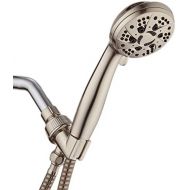 AquaDance Brushed Nickel High Pressure 6-Setting Hand Held Shower Head with Extra-Long 6 Foot Hose & Bracket  Anti-Clog Nozzles-USA Standard Certified-Top U.S. Brand