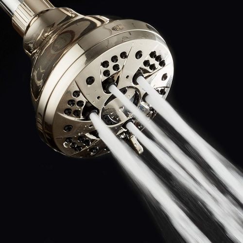  AquaDance Brushed Nickel High Pressure 6-Setting Spiral Shower Head  Angle Adjustable, Anti-Clog Showerhead Jets, Tool-Free Installation-USA Standard Certified-Top U.S. Brand