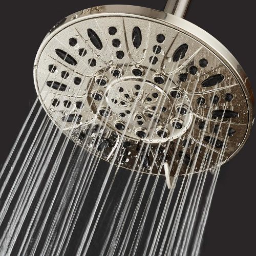  AquaDance Brushed Nickel High Pressure 6-Setting 7 Rain Shower Head  Angle Adjustable, Anti-Clog Showerhead Jets, Tool-Free Installation-USA Standard Certified-Top U.S. Brand