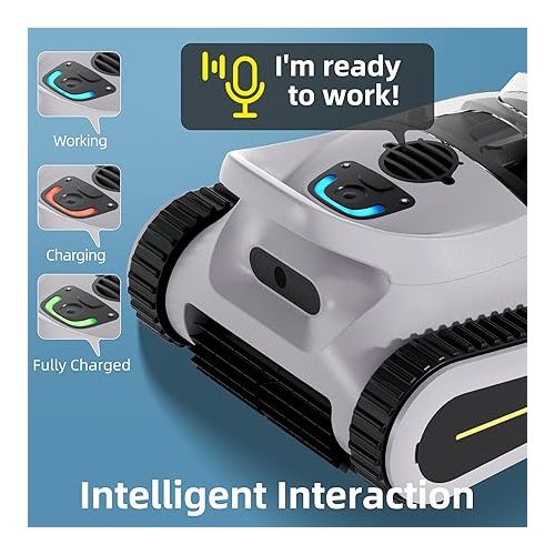  Pool Vacuum for Above Ground Pool for In Ground Pools, 2.5h Runtime, Cordless Robotic Pool Cleaner with 2024 Upgraded Motor, Wall Climbing, Intelligent Route Planning