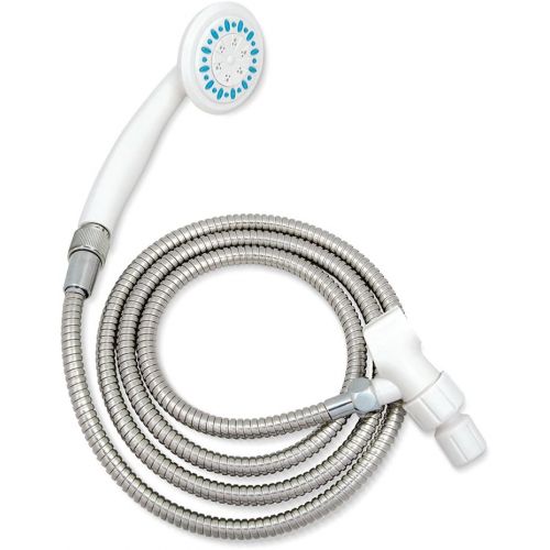  AquaSense 770-980 3 Setting Handheld Shower Head with Ultra-Long Stainless Steel Hose, White