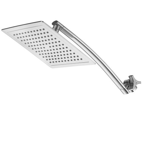  Razor by AquaSpa Mega Size 9-inch Chrome Face Square Rainfall Shower with Arch Design 15-inch Stainless Steel Extension Arm  Premium Chrome