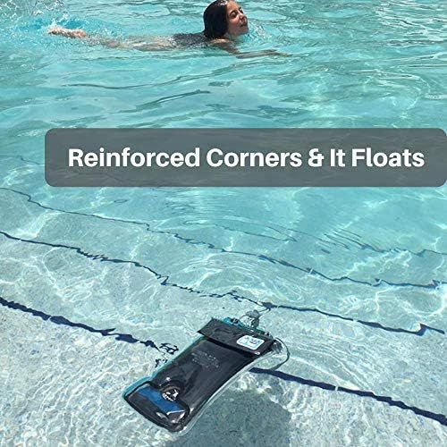  [아마존베스트]AquaVault 100% Waterproof Floating Smart Phone Case & Money Pouch, Fits All Phones, Dual Layer Shock Absorbing, Includes N