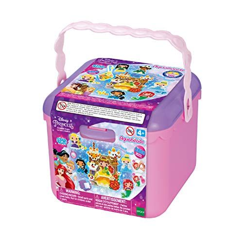  Aquabeads Disney Princess Creation Cube, Complete Arts & Crafts Bead Kit for Children Over 2,500 Beads & Display Stand The Create Belle, Ariel, Tiana, Rapunzel and More