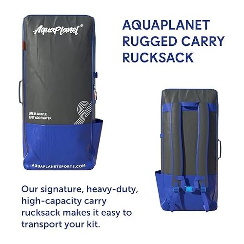  Aquaplanet JUPITER SUP Inflatable Stand Up Paddle Board Kit | 6” Thick | 11’6” Long | Adjustable Paddle | Carry Backpack | Dual-Action Pump | Ankle Safety Leash | Waterproof Dry Bag