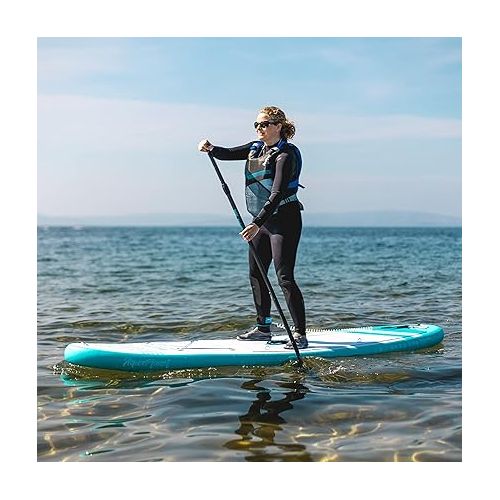  AQUAPLANET Inflatable Kayak Paddle Board Kit - Rockit | 10.2 Foot | Ideal for SUP Beginners & Experts | Includes Convertible Paddle, Seat, Fin, Pump, Repair Kit, Backpack, Leash, Dry Bag & Strap