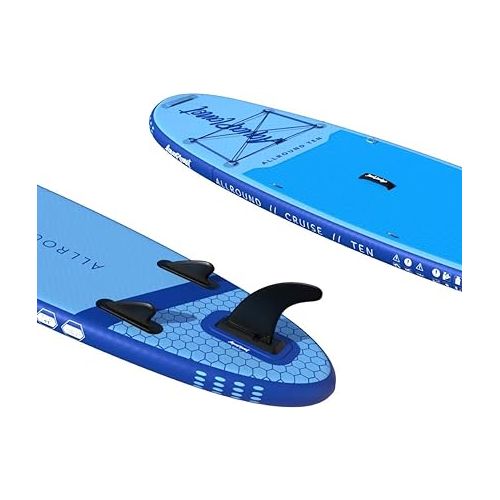  AQUAPLANET Inflatable Stand Up Paddle Board Kit - All Round Ten | 10 Foot | Ideal for SUP Beginners & Experts | Includes Fin, Paddle, Pump, Repair Kit, Backpack, Leash, Dry Bag, Carry Strap