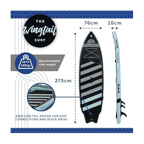  Aquaplanet WINGTAIL Surf SUP Inflatable Stand Up Paddle Board Kit | 4