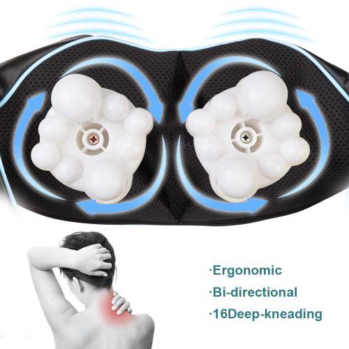  Aquapro Neck Shoulder Back Massager with Heat, Deep Tissue 4D Kneading Shiatsu Full Body Massager for Neck...