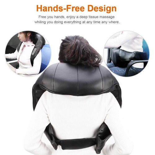  Aquapro Neck Shoulder Back Massager with Heat, Deep Tissue 4D Kneading Shiatsu Full Body Massager for Neck...