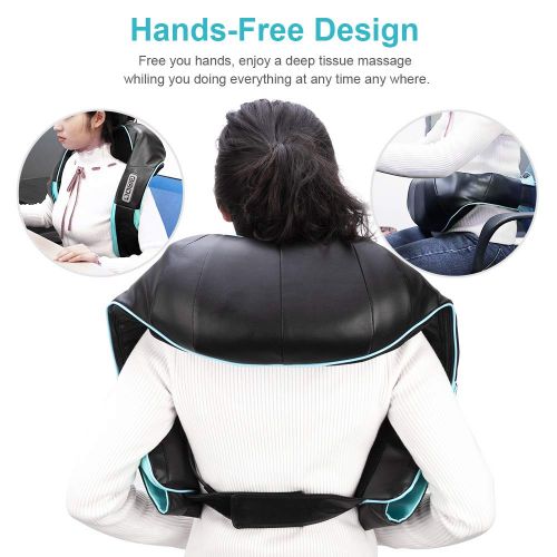  Aquapro Neck Shoulder Back Massager with Heat, Deep Tissue 4D Kneading Shiatsu Full Body Massager for Neck...