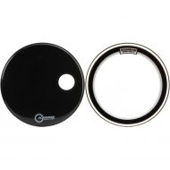 Aquarian Superkick II -Regulator 2-piece Bass Drumhead Pack - 22 inch - Clear/Black Glass