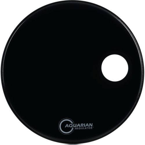  Aquarian Superkick II -Regulator 2-piece Bass Drumhead Pack - 22 inch - Clear/Black Glass