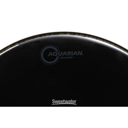  Aquarian Reflector Black Mirror Drumhead - 16 inch