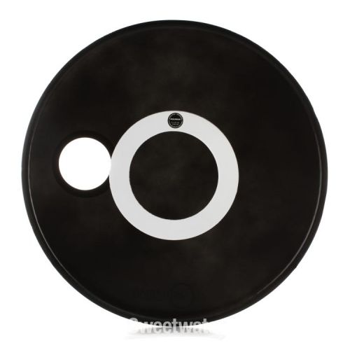  Aquarian Regulator Ported Black Gloss Bass Drumhead - 24 inch - with Offset Port Hole