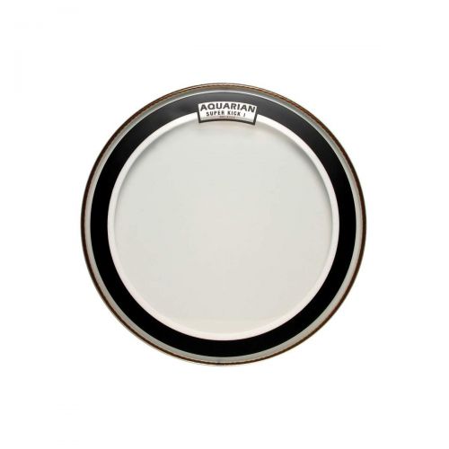  Aquarian Drumheads SKP22BK Super-Kick 1 Prepack 22-inch Bass Drum Head, gloss black