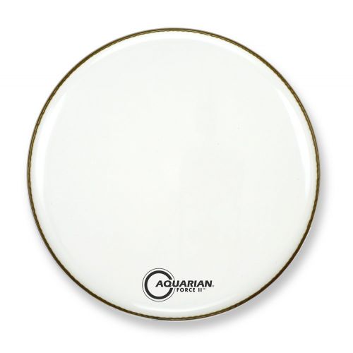  Aquarian Drumheads FR24WH Force II 24-inch Bass Drum Head, gloss white