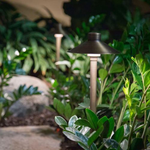  Aquascape Path and Area LED Landscape Light 6-Pack, Hat Top Design, Durable Brass, Antique Bronze Finish, 3-Watt, Low Voltage LVL | 84065