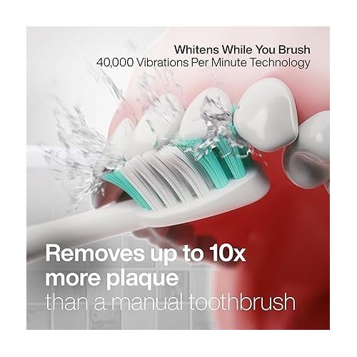  Aquasonic Vibe Series Ultra-Whitening Toothbrush - ADA Accepted Electric Toothbrush - 8 Brush Heads & Travel Case - 40,000 VPM Motor & Wireless Charging - 4 Modes w Smart Timer - Satin Rose Gold