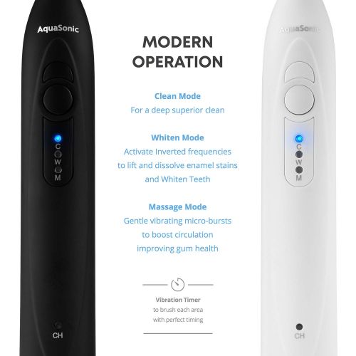  [아마존핫딜][아마존 핫딜] Aquasonic AquaSonic DUO Dual Handle Ultra Whitening 40,000 VPM Wireless Charging Electric ToothBrushes - 3 Modes with Smart Timers - 10 DuPont Brush Heads & 2 Travel Cases Included