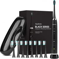 [아마존핫딜][아마존 핫딜] Aquasonic AquaSonic Black Series Ultra Whitening Toothbrush - 8 DuPont Brush Heads & Travel Case Included - Ultra Sonic 40,000 VPM Motor & Wireless Charging - 4 Modes w Smart Timer - Modern