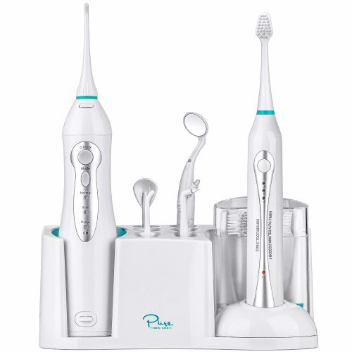  Aquasonic AquaSonic Home Dental Center - Ultra Sonic Electric Toothbrush & Smart Water Flosser -...