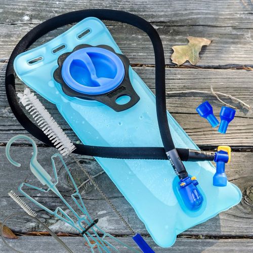  [아마존베스트]Aquatic Way Hydration Bladder Water Reservoir 2 Liter 2L 70 oz 3 Liter 3L 100 oz For Bicycling Hiking Camping Backpack. Non Toxic Easy Clean Large Opening, Quick Release Insulated